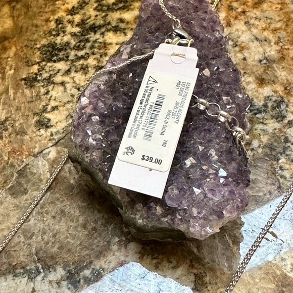 Lucky Brand Silver Chain Marcasite Pendant Necklce - Picture 9 of 9